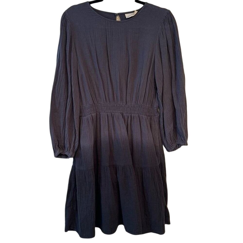 Universal Thread Women's Grey‎ Ombré Long Sleeve Tiered Mini Dress Size Medium